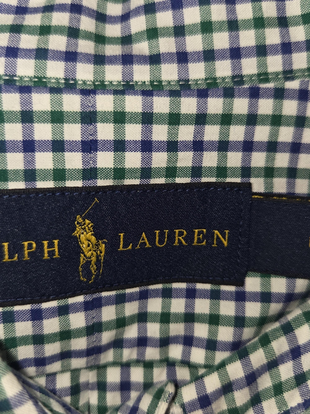 Ralph Lauren Blue & White Gingham Button-Down Shirt - Picture 3 of 5